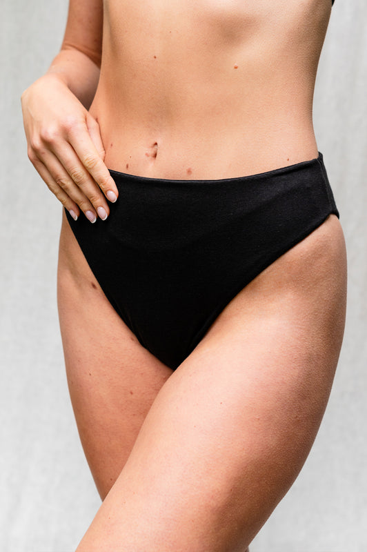 Black Bamboo & Organic Cotton High Cut Brief