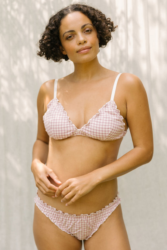 Gingham Organic Cotton Bra and Brief Set
