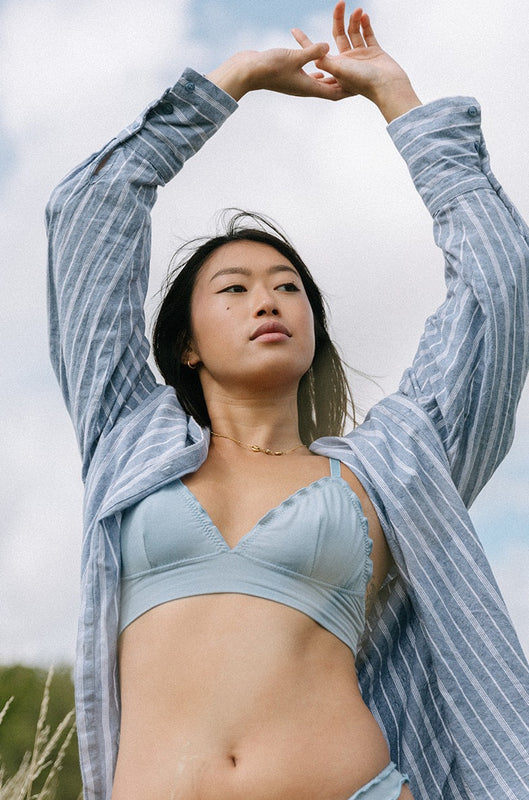 Sky organic cotton & bamboo frilly Bra