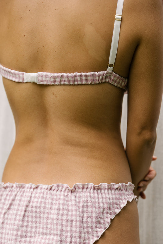 Gingham Organic Cotton Bra and Brief Set