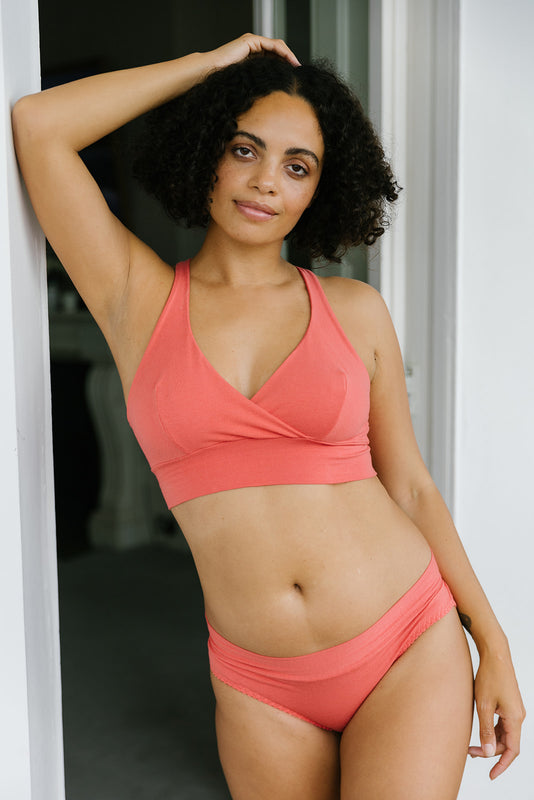 Organic Cotton Coral Ana Bra