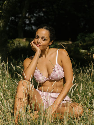 Organic Cotton Gingham Bra