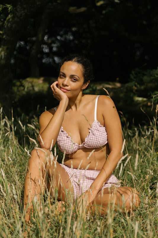 Organic Cotton Gingham Bra