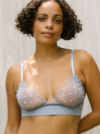 Emily Blue Heart Bra