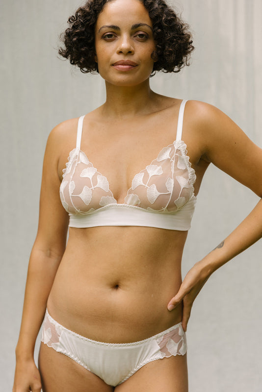 Emily Ginkgo leaf Bra & Brief Set