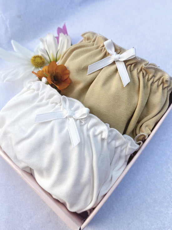 Knicker 2 Pack Organic cotton Buttercup and Ivory