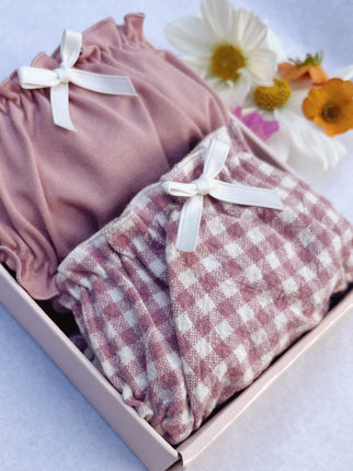 Knicker 2 Pack Organic cotton Pink Gingham