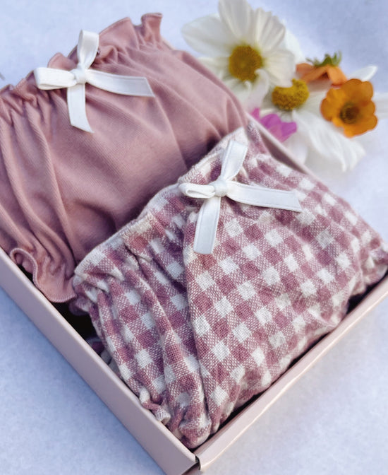 Knicker 2 Pack Organic cotton Pink Gingham