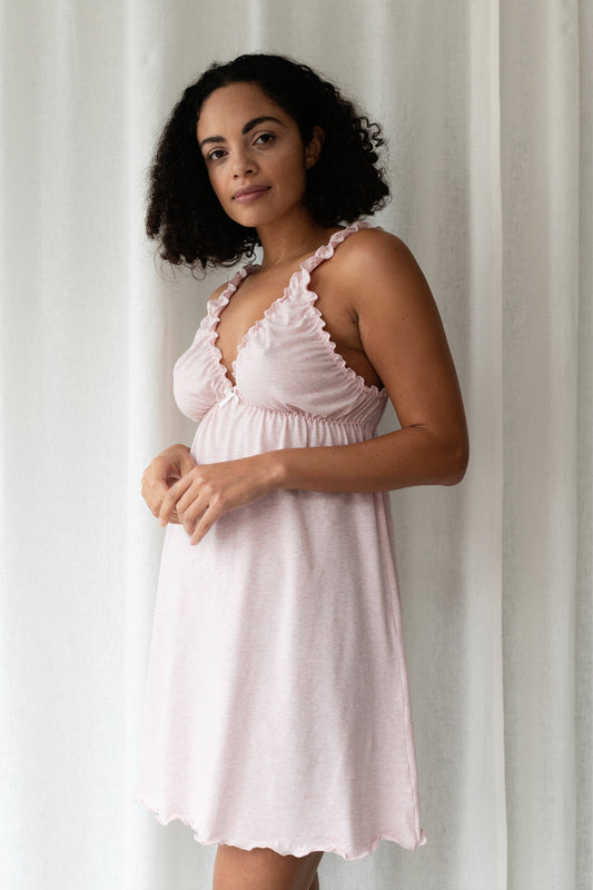 Naturally Dyed Organic Cotton Pink Nightie - Luva Huva