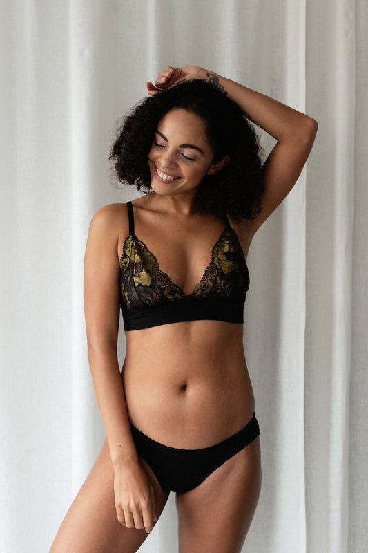 Emily Golden Bra & Brief Set - Luva Huva