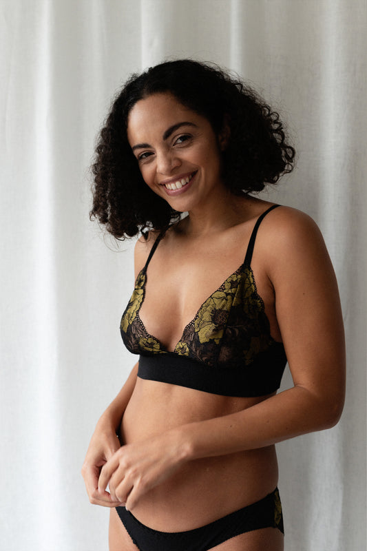 Emily Golden Bra & Brief Set - Luva Huva