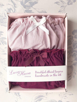 Knicker 2 Pack  - Pretty in Pink (Bamboo Jersey Pack) - Luva Huva