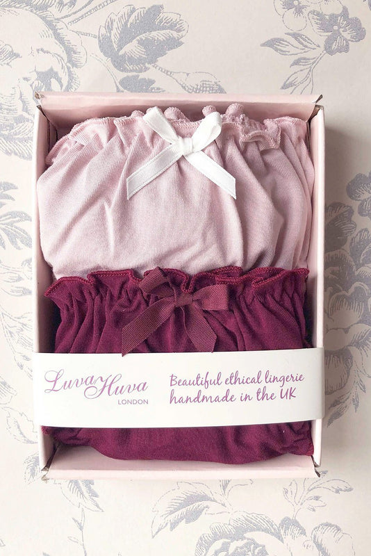 Knicker 2 Pack  - Pretty in Pink (Bamboo Jersey Pack) - Luva Huva