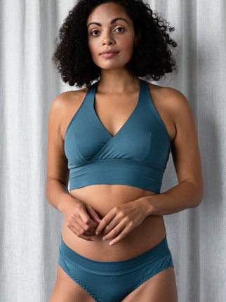 Teal Organic Cotton & Bamboo jersey Ana Bra & Brief