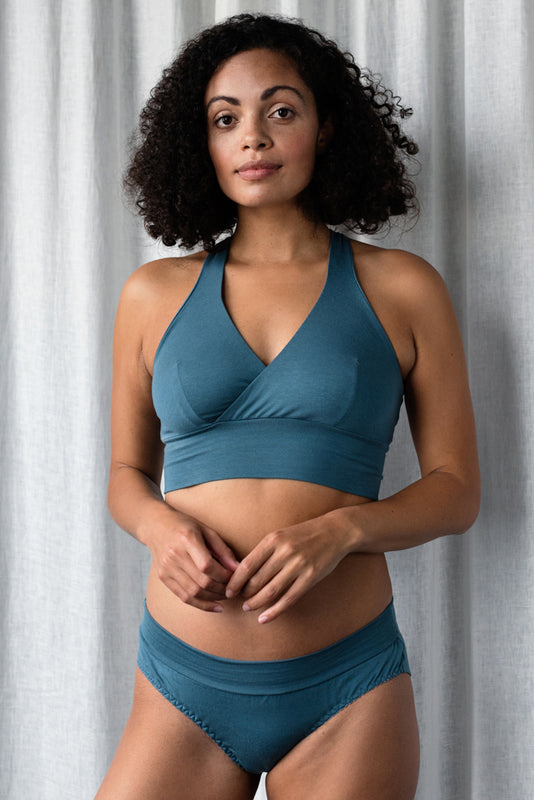 Teal Organic Cotton & Bamboo jersey Ana Bra & Brief