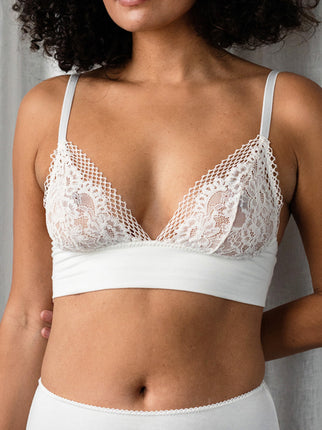 Heather Ivory Jersey & Lace Bra