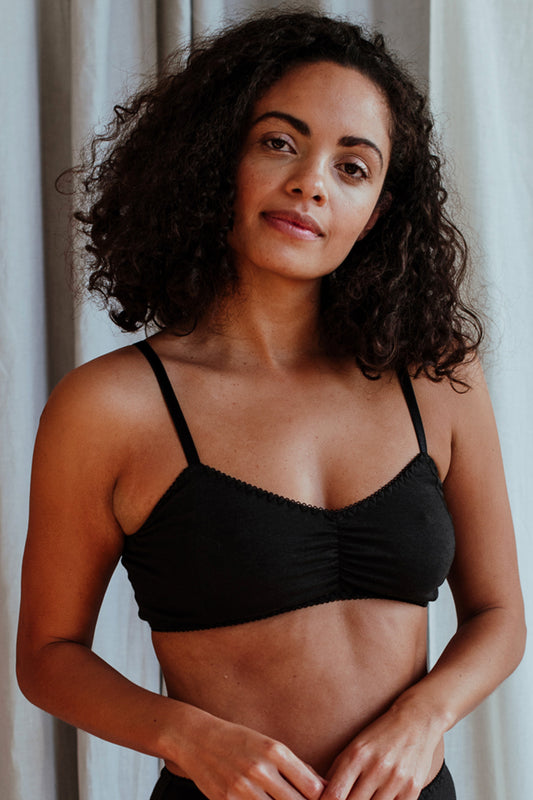 Fiona Black Bralette & High Waisted Brief - Luva Huva