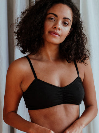 Fiona Black Bamboo & Organic Cotton Bralette - Luva Huva