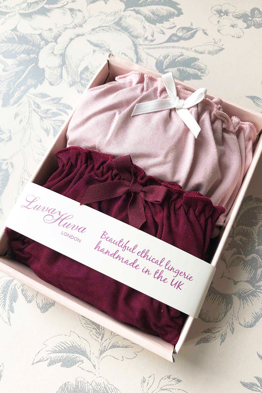 Knicker 2 Pack  - Pretty in Pink (Bamboo Jersey Pack) - Luva Huva