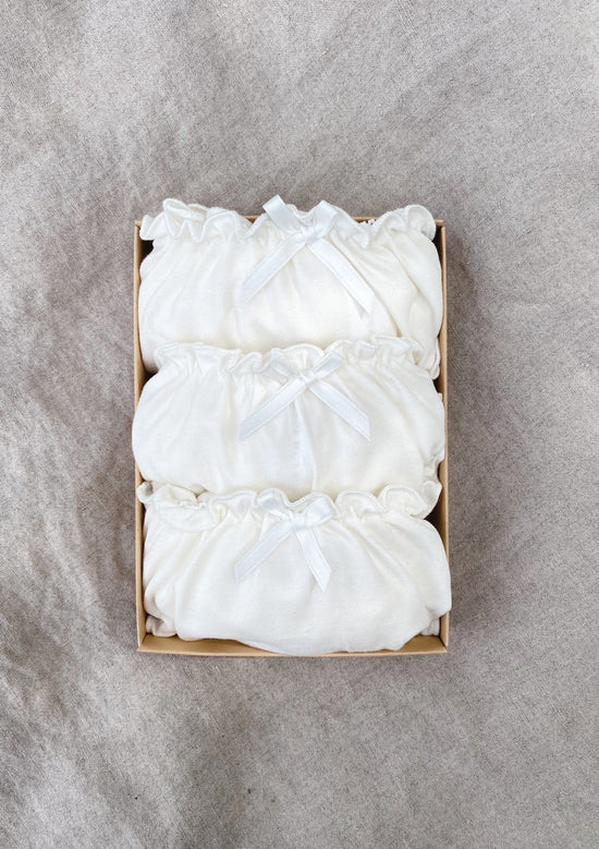 Knicker 3 Pack -Essential Range - GOTS CERTIFIED ORGANIC COTTON ONLY (IVORY).