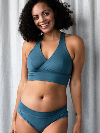 Teal Organic Cotton & Bamboo jersey Ana Bra & Brief