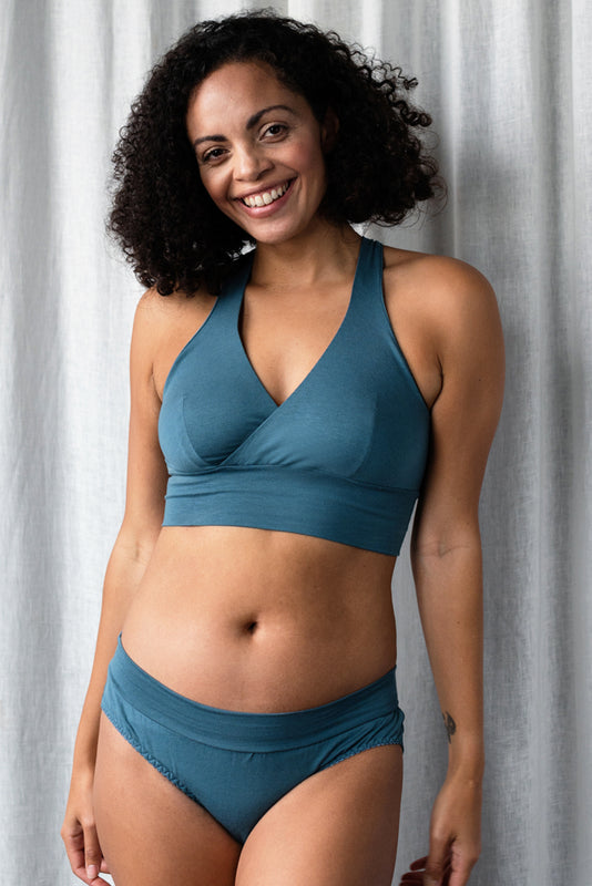 Teal Organic Cotton & Bamboo jersey Ana Bra & Brief
