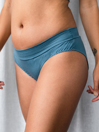 Teal Organic Cotton & Bamboo Jersey Phoebe Brief