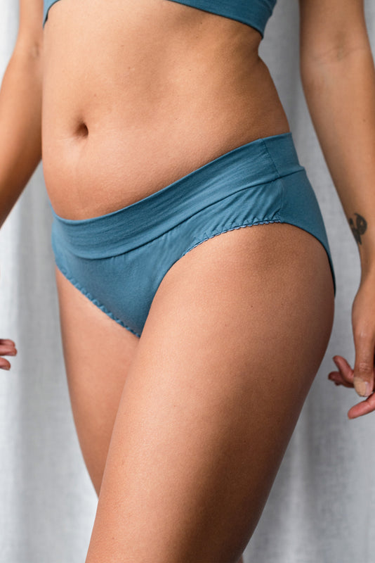 Teal Organic Cotton & Bamboo Jersey Phoebe Brief