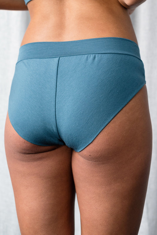 Teal Organic Cotton & Bamboo Jersey Phoebe Brief