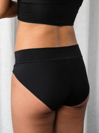Black Bamboo & organic cotton Jersey Phoebe Brief