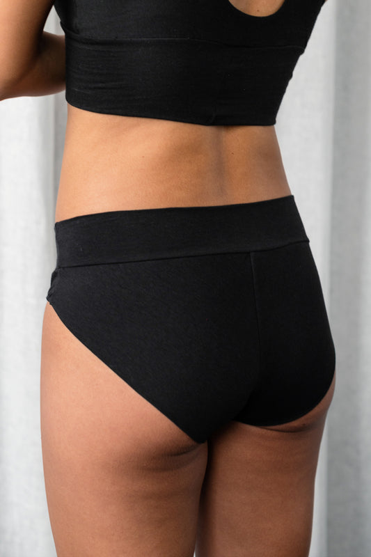 Black Bamboo & organic cotton Jersey Phoebe Brief