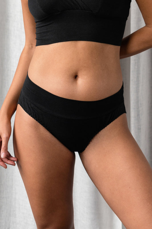 Black Bamboo & organic cotton Jersey Phoebe Brief
