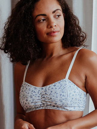 Fiona Blue Floral Bralette - Luva Huva