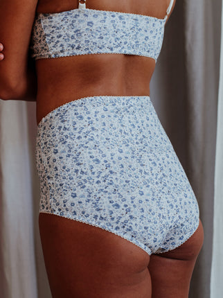 Fiona Blue High-Waist Brief - Luva Huva