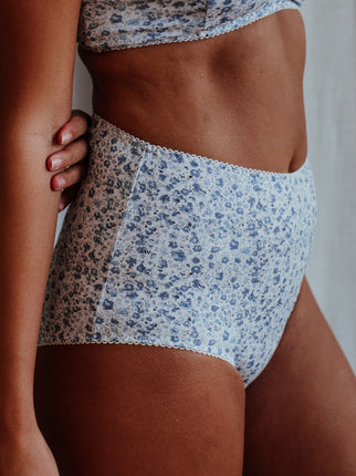 Fiona Blue High-Waist Brief - Luva Huva