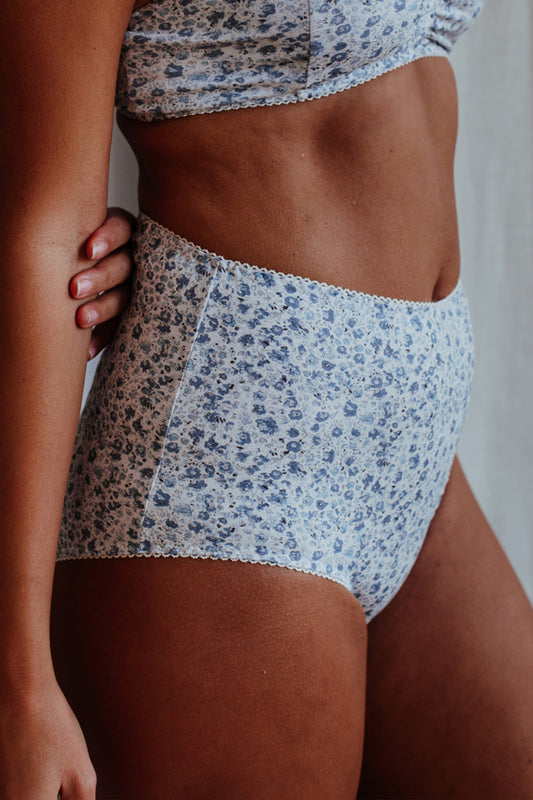 Fiona Blue High-Waist Brief - Luva Huva