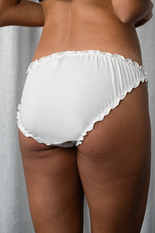 Elle Cream Organic Frilly Knicker