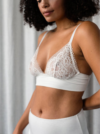 Heather Ivory Bra & High Waist Brief Set