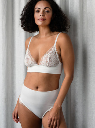 Heather Ivory Bra & High Waist Brief Set