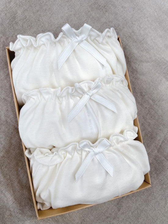 Knicker 3 Pack -Essential Range - GOTS CERTIFIED ORGANIC COTTON ONLY (IVORY).