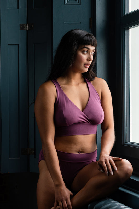 Organic Cotton Mauve jersey Ana Bra & Brief