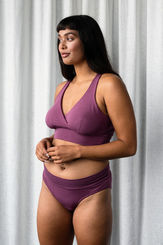 Organic Cotton Mauve jersey Ana Bra & Brief