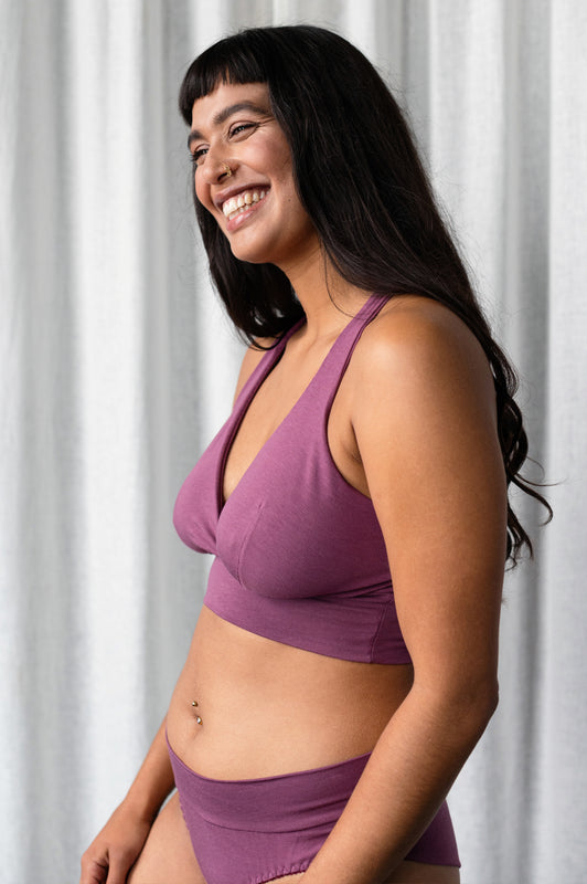 Organic Cotton Mauve jersey Ana Bra & Brief