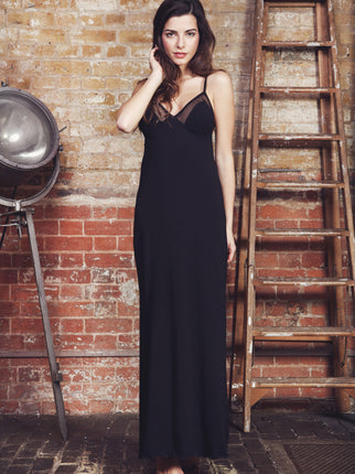 Organic Cotton & Bamboo Black Cosette Maxi Slip