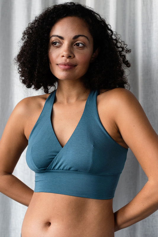 Organic Cotton & Bamboo Teal Ana Bra