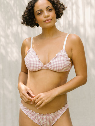 Gingham Organic Cotton Bra and Brief Set