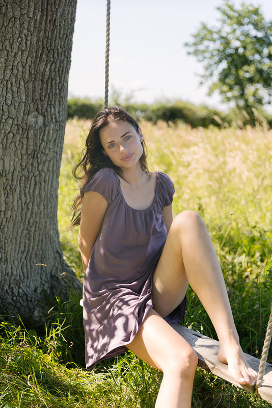 Mauve Bamboo Cap Sleeve Nightie