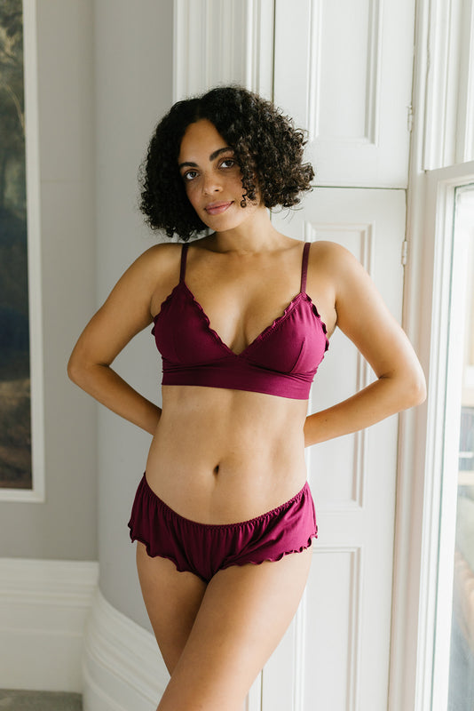 Mulberry organic cotton & bamboo frilly Bra