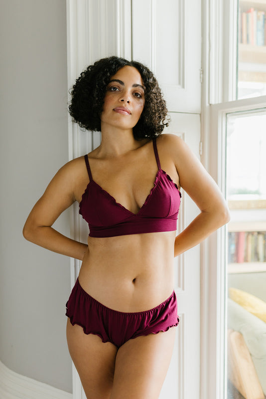 Mulberry organic cotton & bamboo frilly Bra