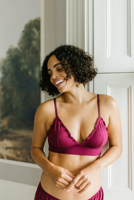 Mulberry organic cotton & bamboo frilly Bra